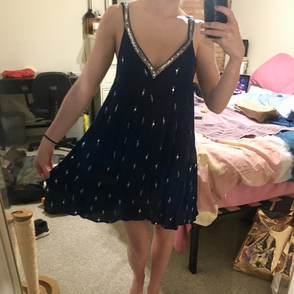 Free People sequin tunic v-neck dress